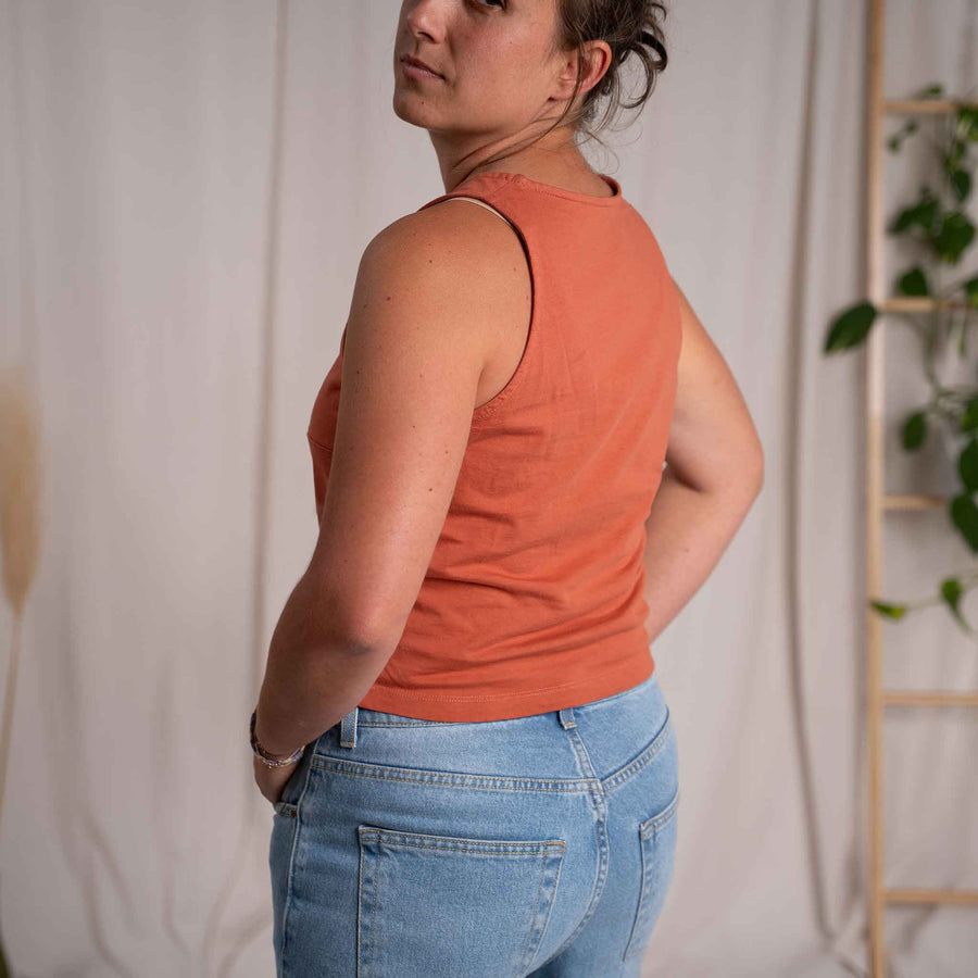 Viona - Crop Top aus Biobaumwolle, Clay