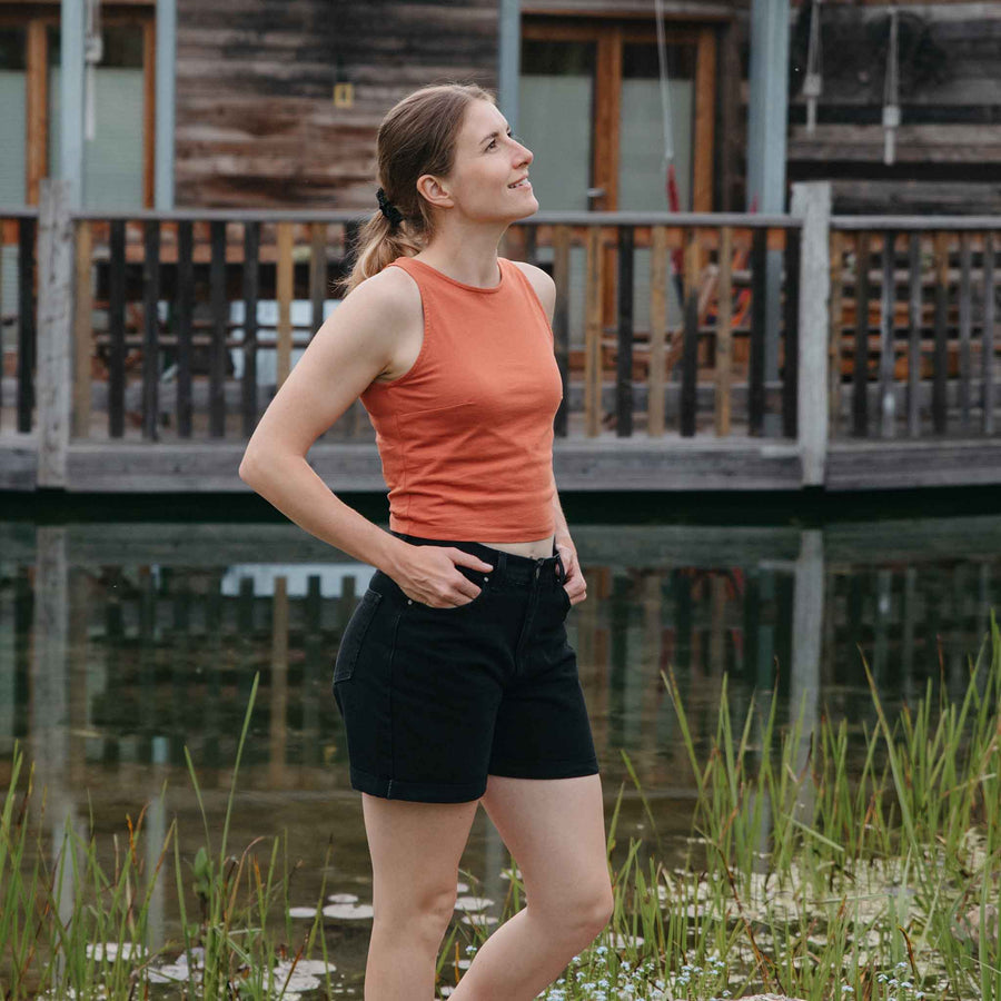Viona - Crop Top aus Biobaumwolle, Clay