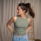 Viona - Crop Top aus Biobaumwolle, Salbei