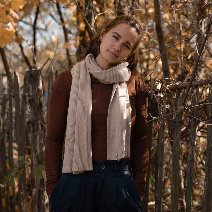 Vivi - Schal aus Biobaumwolle, Beige