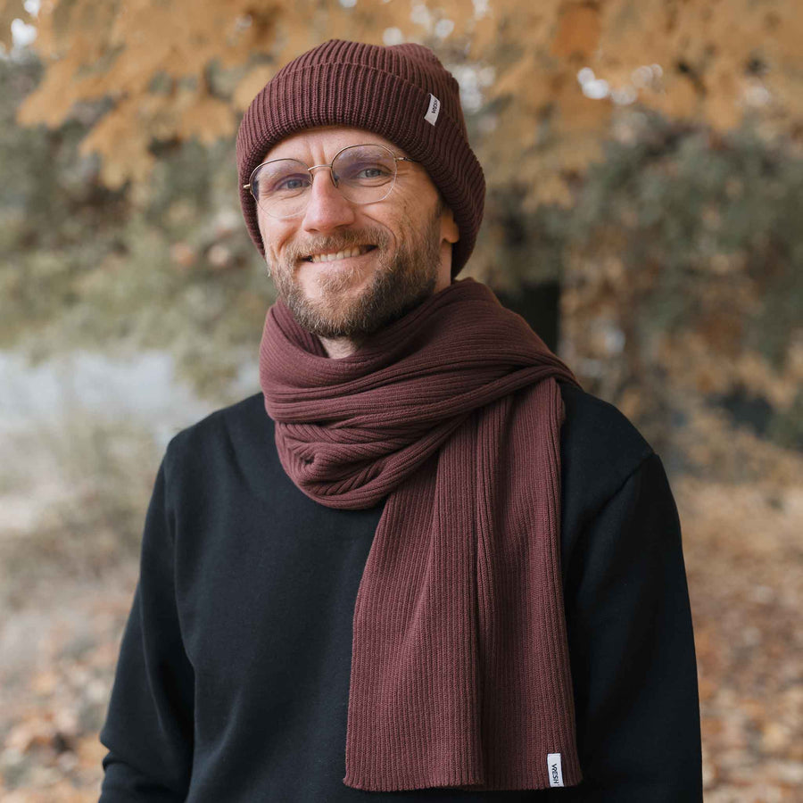 Vivi - Schal aus Biobaumwolle, Weinrot