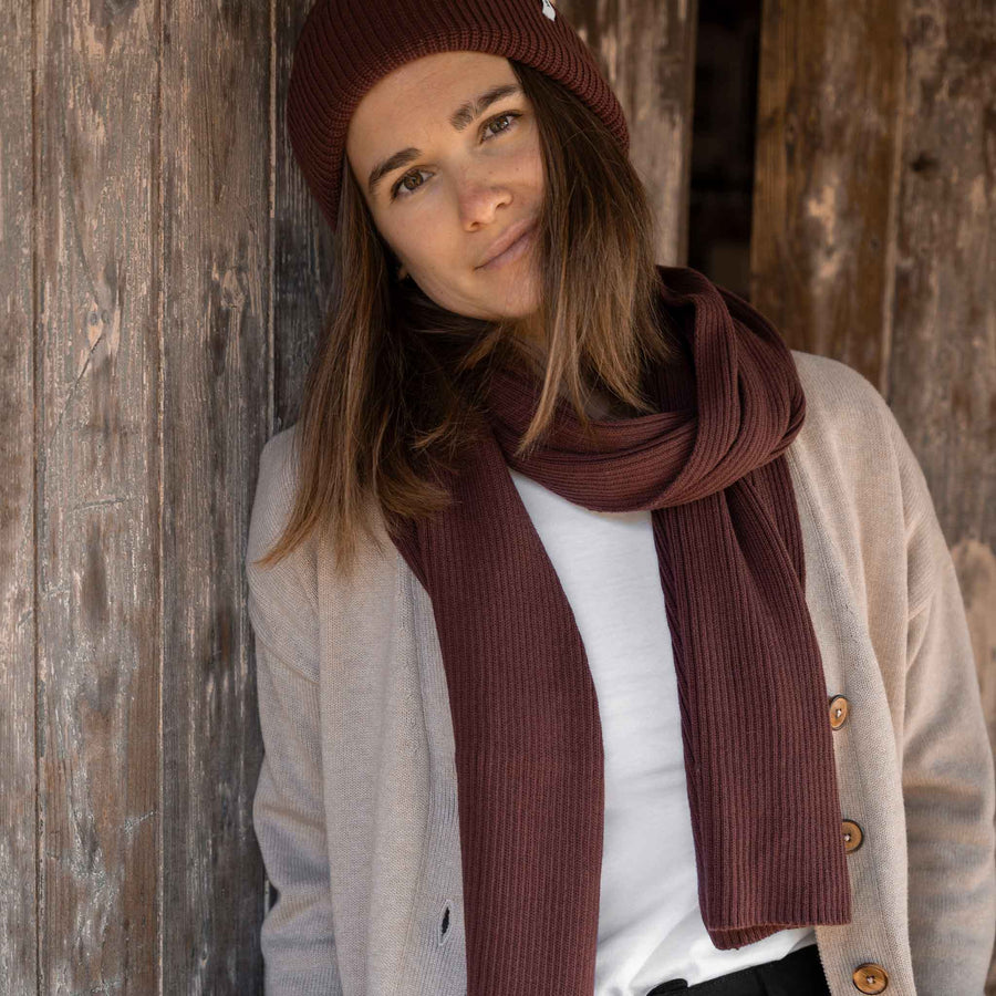 Vivi - Schal aus Biobaumwolle, Weinrot