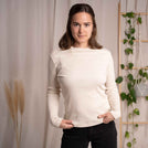 Viyola - Turtle Neck Longsleeve aus Biobaumwolle, Ecru