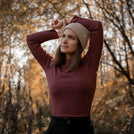 Viyola - Turtle Neck Longsleeve aus Biobaumwolle, Mahagoni