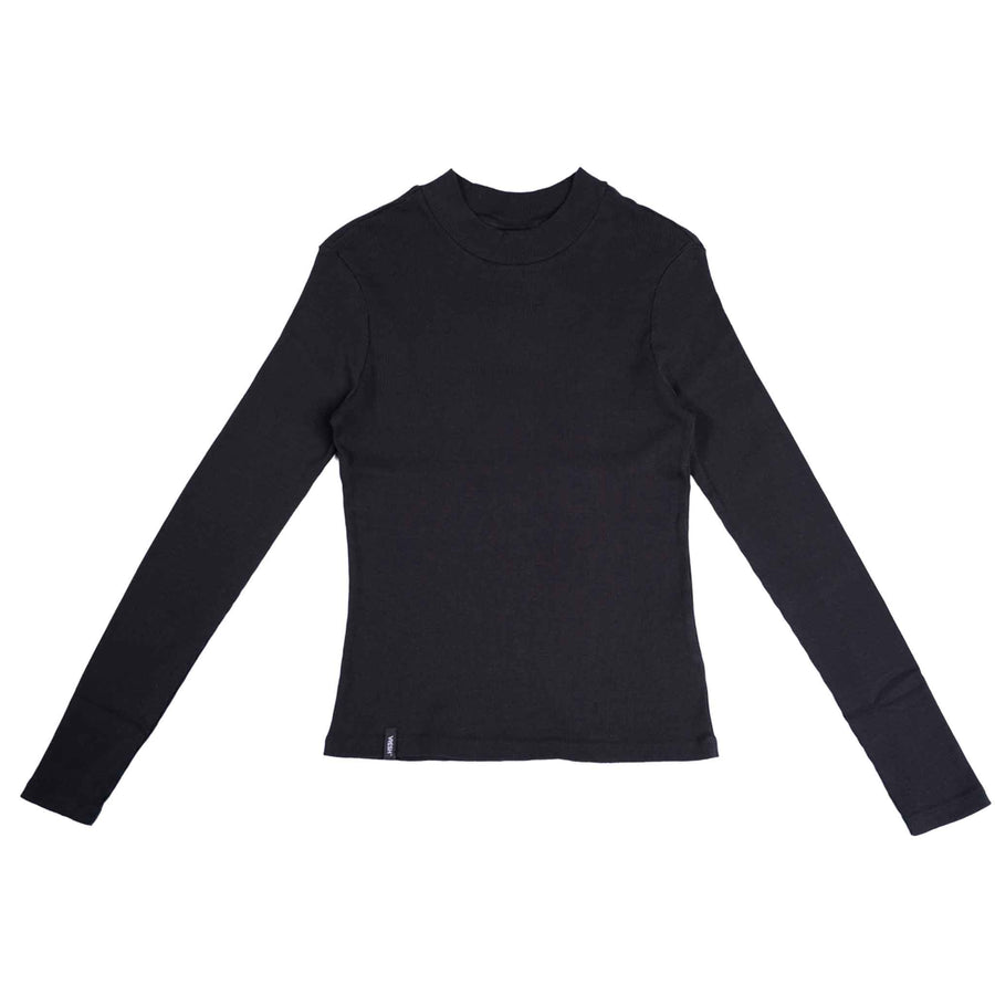 Viyola - Turtle Neck Longsleeve aus Biobaumwolle, Schwarz