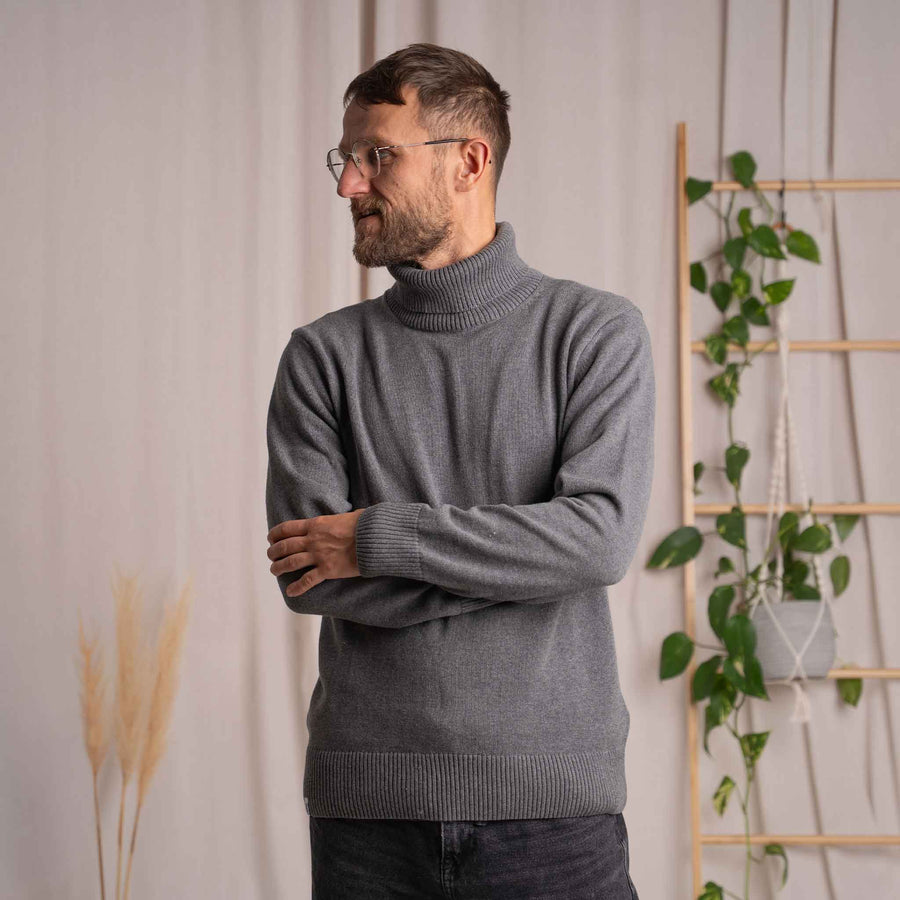 Vlavio - Strickpullover aus Biobaumwolle, Grau