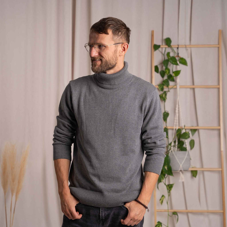 Vlavio - Strickpullover aus Biobaumwolle, Grau