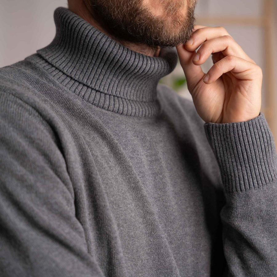 Vlavio - Strickpullover aus Biobaumwolle, Grau