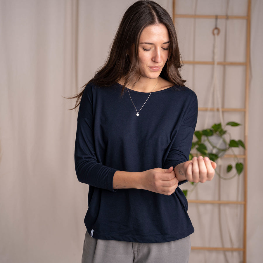 Vleur, 3/4 Longsleeve aus Biobaumwoll-Mix, Navy