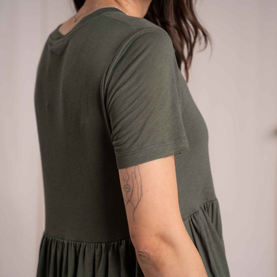 Vleurelle - Midi Kleid aus Bambus, Olive
