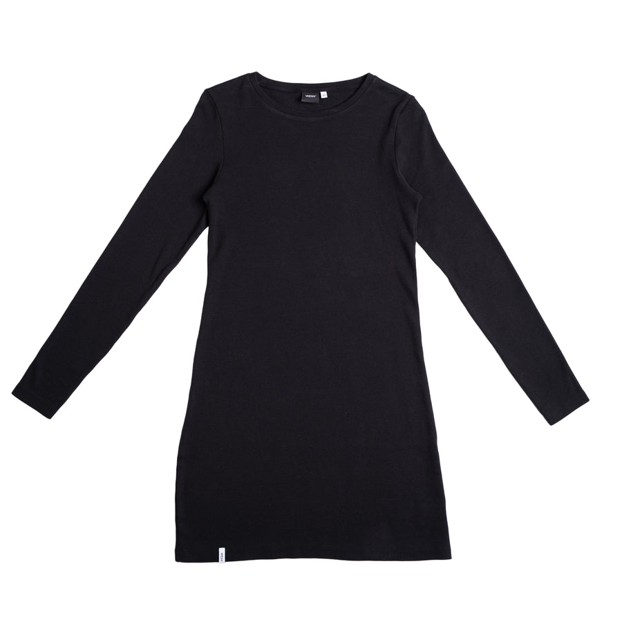 Vlora - Langarmkleid aus Biobaumwolle, Schwarz