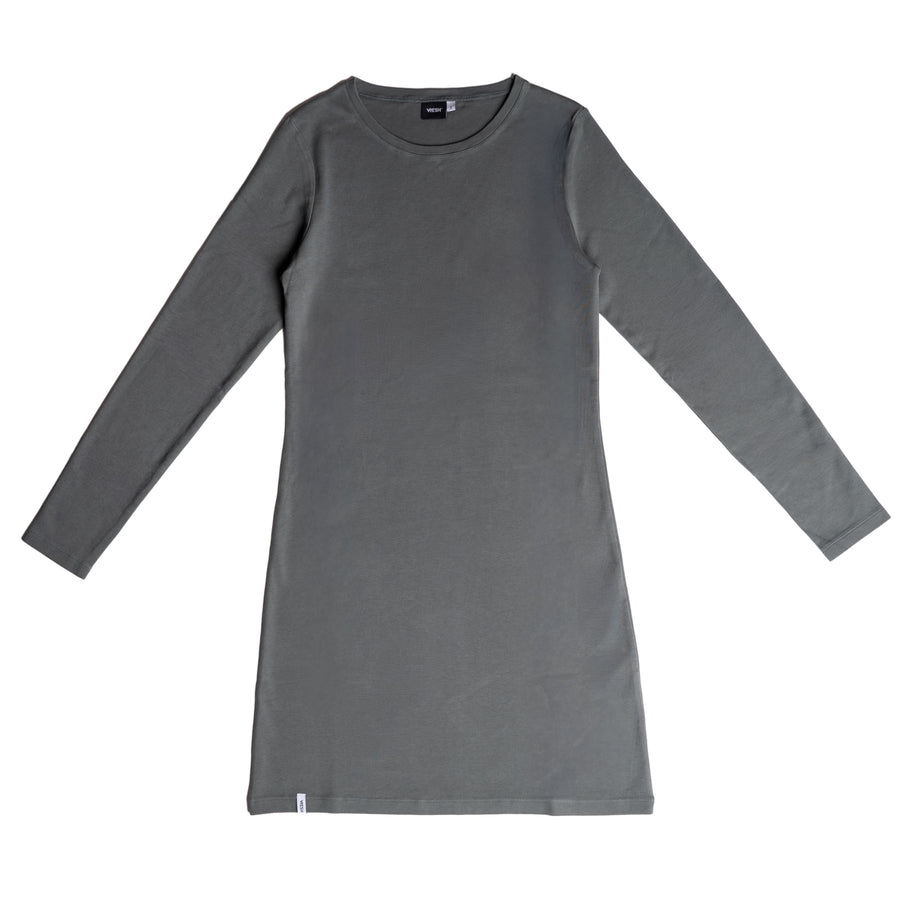 Vlora - Langarmkleid aus Biobaumwolle, Tannengrün