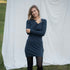 Vlora - Langarmkleid aus Biobaumwolle, Blueberry