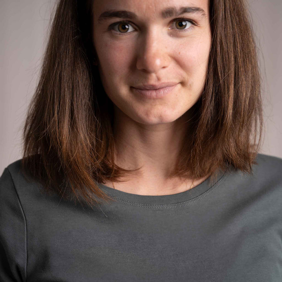 Vlora - Langarmkleid aus Biobaumwolle, Tannengrün