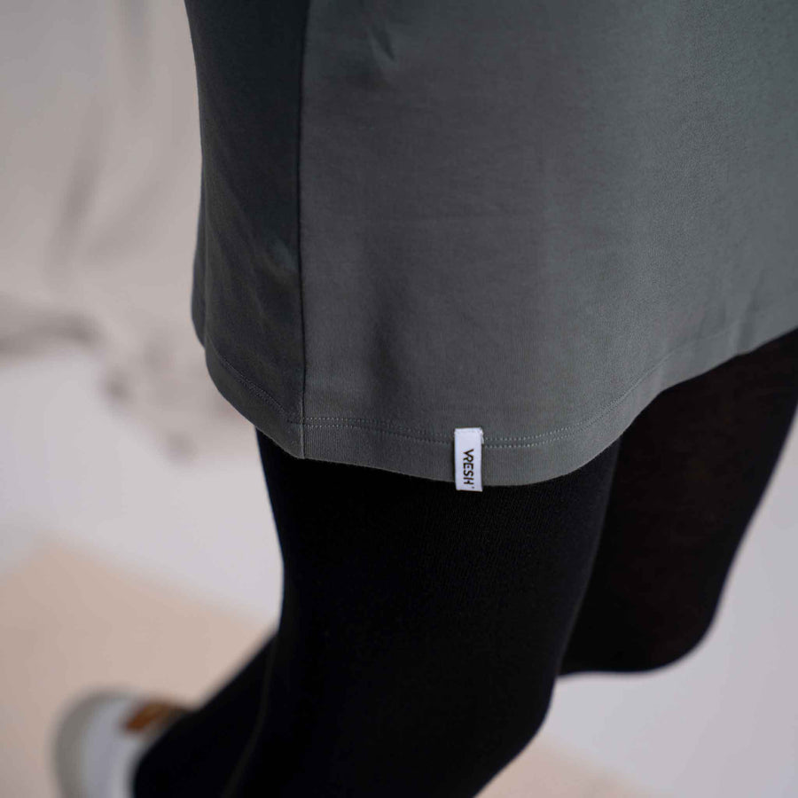 Vlora - Langarmkleid aus Biobaumwolle, Tannengrün