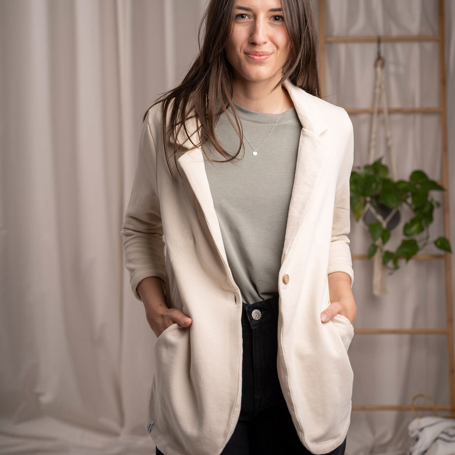 Vlorence - Blazer aus Biobaumwoll-Mix, Beige