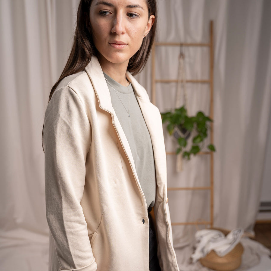 Vlorence - Blazer aus Biobaumwoll-Mix, Beige