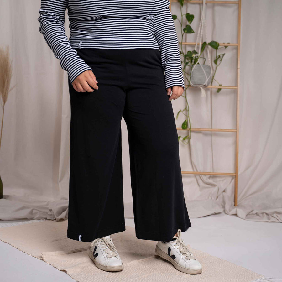 Vloretta - Jersey Culotte aus Tencel-Mix, Schwarz