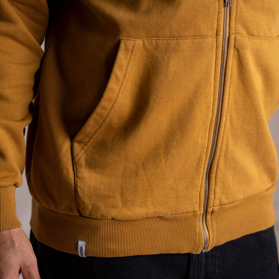 Vlorin - Kapuzen-Sweatjacke aus Biobaumwolle, Goldbraun