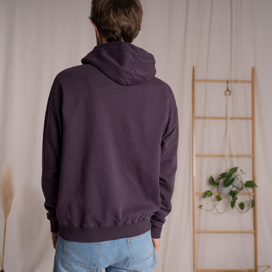 Vorest - Oversized, unisex Hoodie aus Biobaumwolle, Aubergine