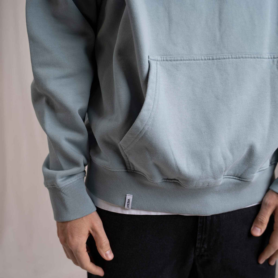 Vorest - Oversized, unisex Hoodie aus Biobaumwolle, Eisblau