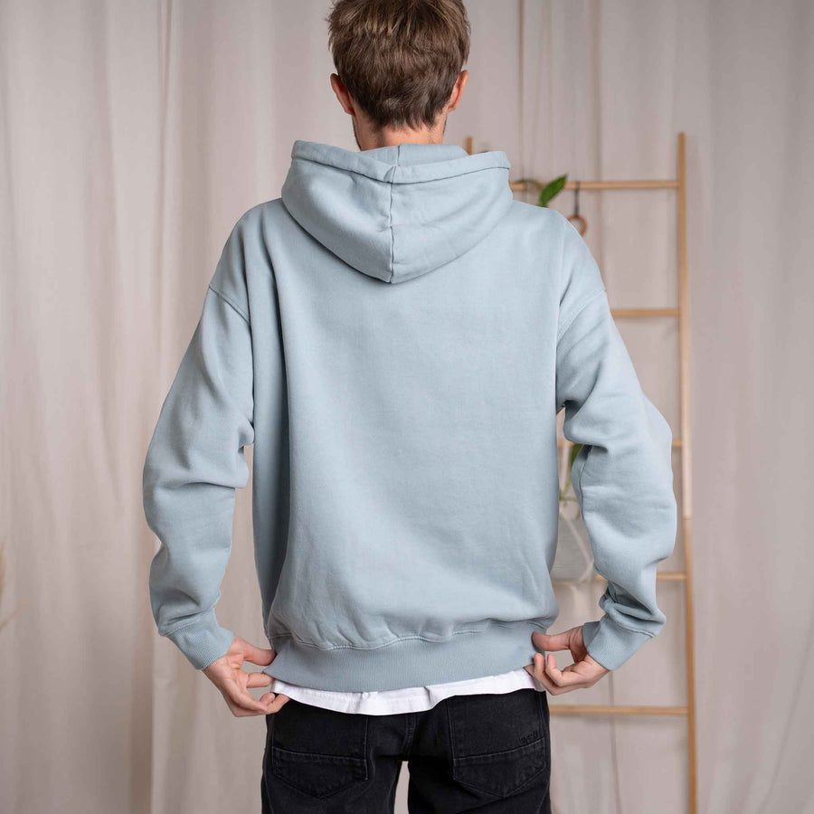 Vorest - Oversized, unisex Hoodie aus Biobaumwolle, Eisblau