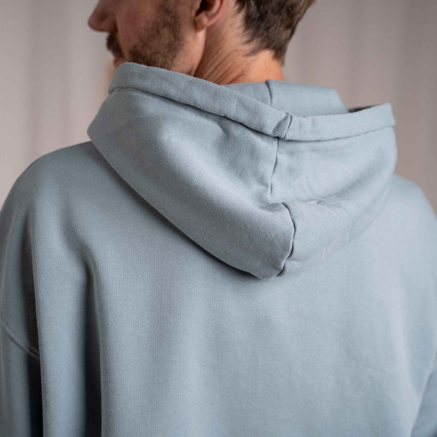 Vorest - Oversized, unisex Hoodie aus Biobaumwolle, Eisblau