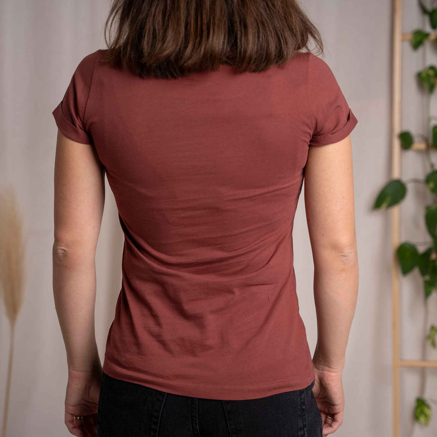 Vranka - T-Shirt aus Biobaumwolle, Mahagoni