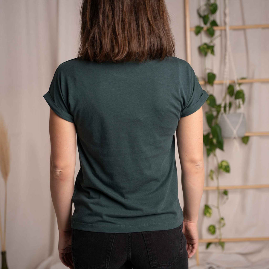 Vranziska - Kimono T-Shirt aus Tencel-Mix, Dunkelgrün