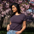 Vranziska - Kimono T-Shirt mit TENCEL™ Lyocell, Aubergine