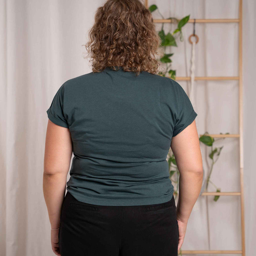 Vranziska - Kimono T-Shirt aus Tencel-Mix, Dunkelgrün