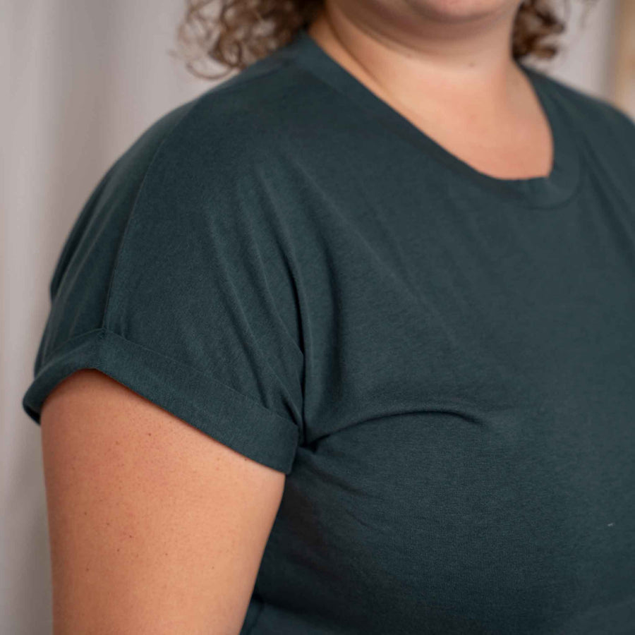 Vranziska - Kimono T-Shirt aus Tencel-Mix, Dunkelgrün