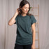 Vranziska - Kimono T-Shirt aus Tencel-Mix, Dunkelgrün