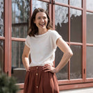 Vranziska - Kimono T-Shirt mit TENCEL™ Lyocell, Ecru