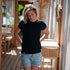 Vranziska - Kimono T-Shirt mit TENCEL™ Lyocell, Schwarz