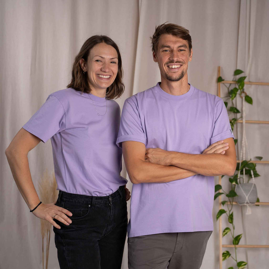 Vred - Oversized unisex T-Shirt aus Biobaumwolle, Lavendel