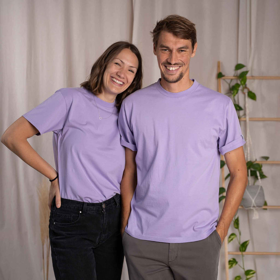 Vred - Oversized unisex T-Shirt aus Biobaumwolle, Lavendel