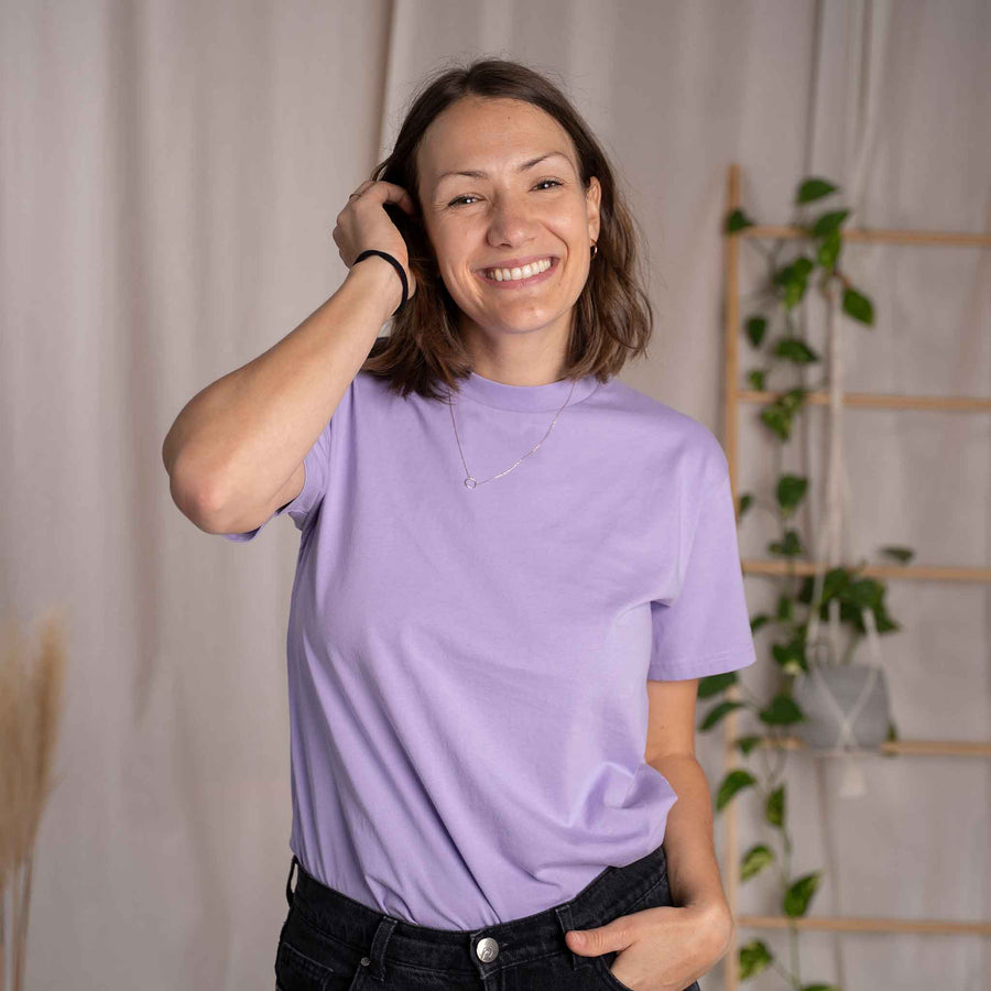 Vred - Oversized unisex T-Shirt aus Biobaumwolle, Lavendel