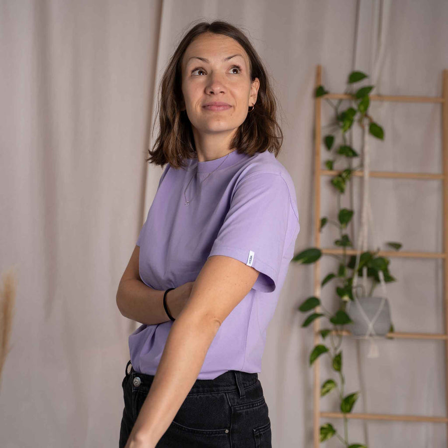 Vred - Oversized unisex T-Shirt aus Biobaumwolle, Lavendel