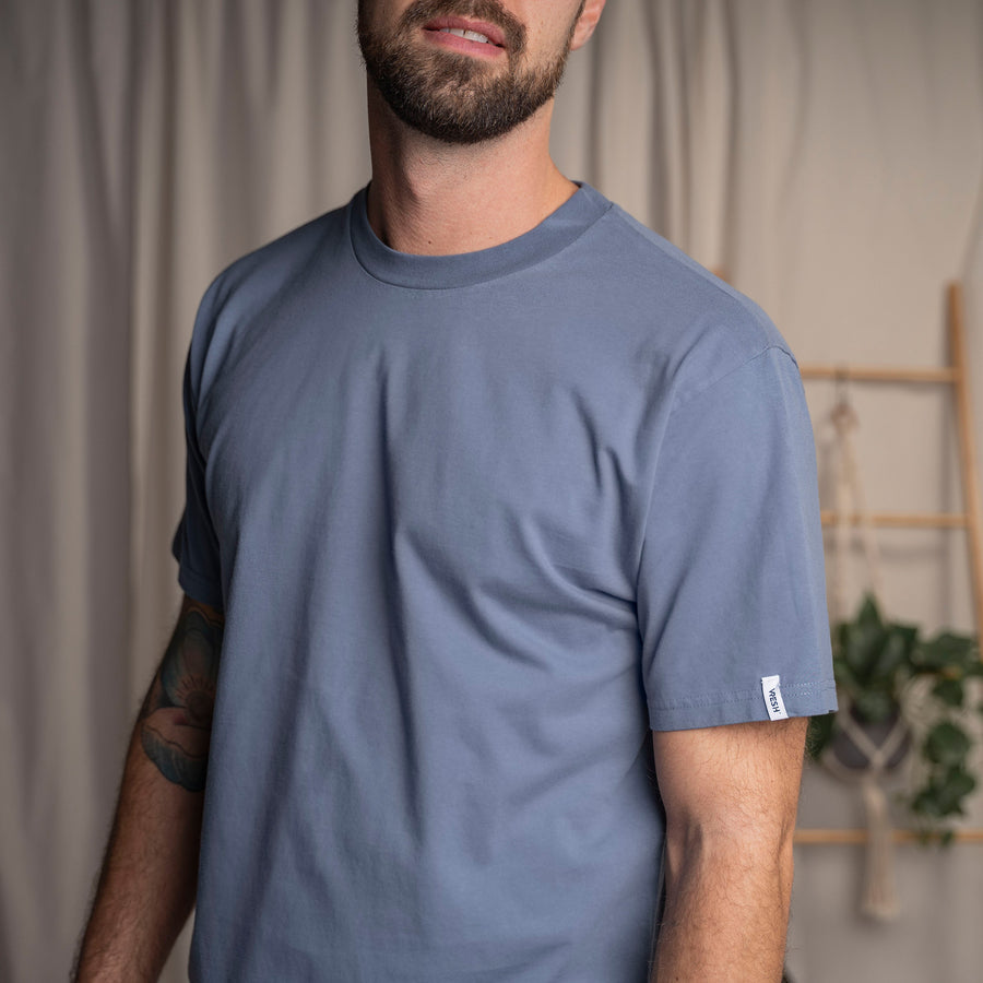 Vred - Oversized, unisex T-Shirt aus Biobaumwolle, Rauchblau