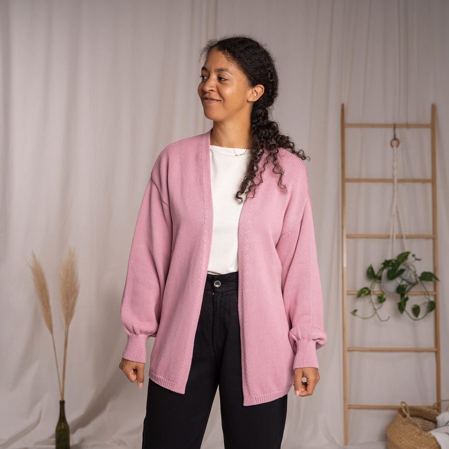 Vreda, Strick Cardigan aus Biobaumwolle, Rosa