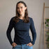 Vrederica - Pointelle Longsleeve aus Biobaumwolle, Blueberry