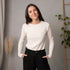Vrederica - Pointelle Longsleeve aus Biobaumwolle, Ecru