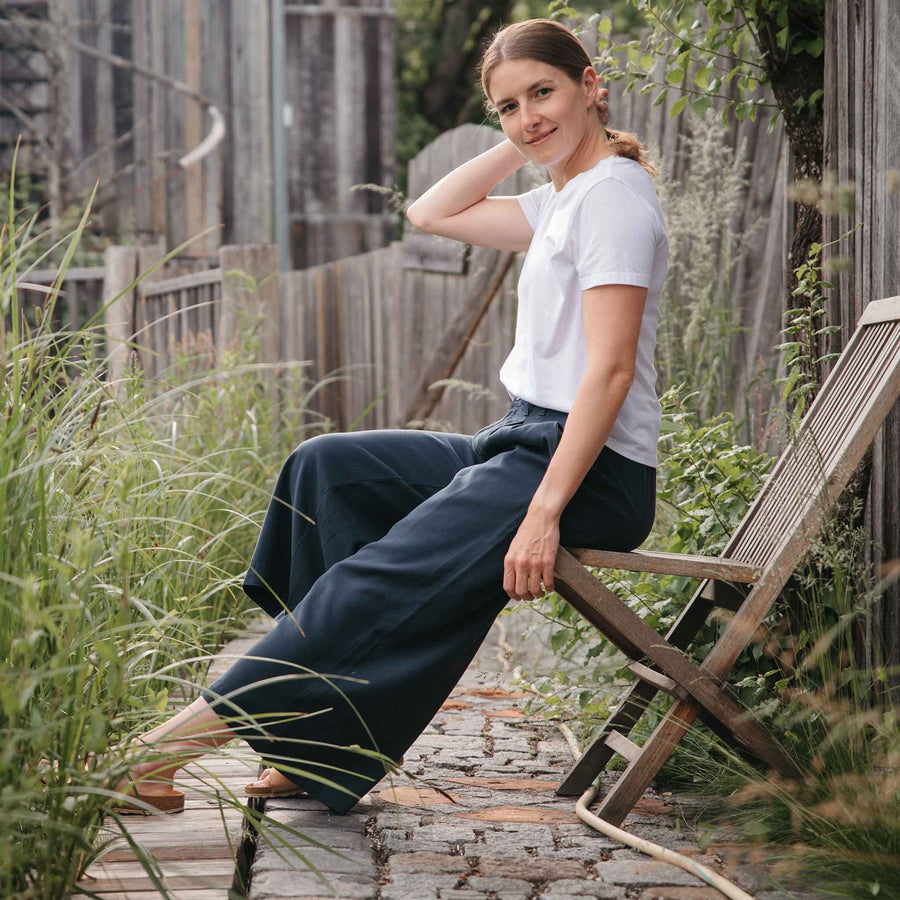 Vreni - Culotte aus Tencel, Navy
