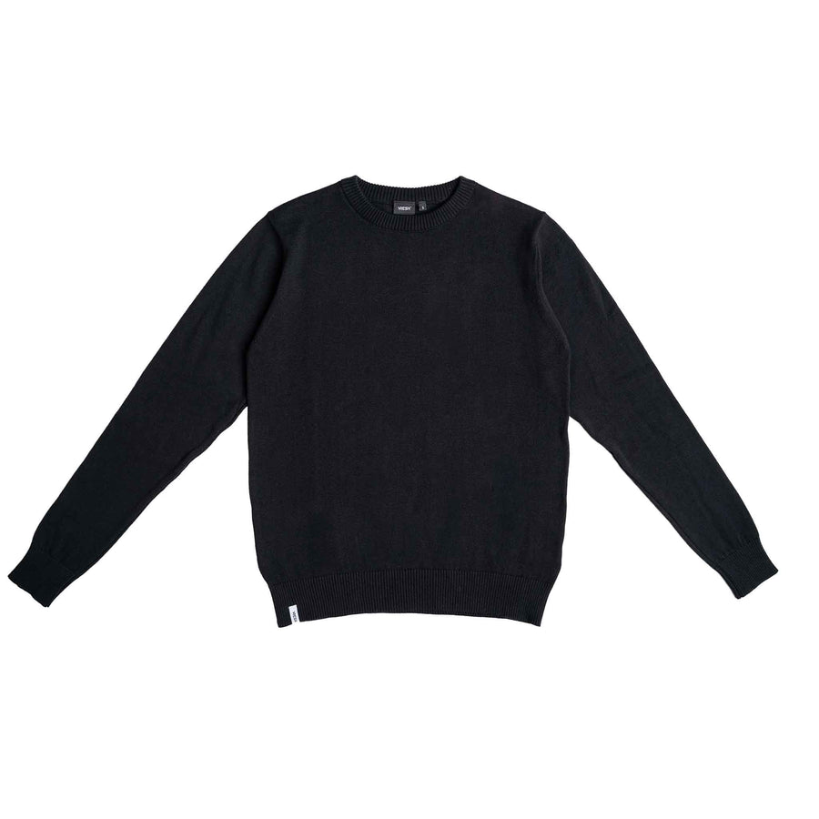 Vrenja - Klassischer Strickpullover aus Biobaumwolle, Schwarz