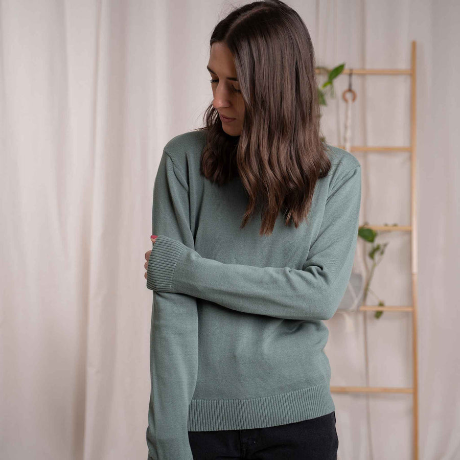 Vrenja - Klassischer Strickpullover aus Biobaumwolle, Grün
