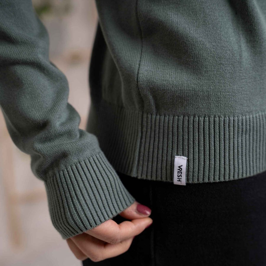 Vrenja - Klassischer Strickpullover aus Biobaumwolle, Grün