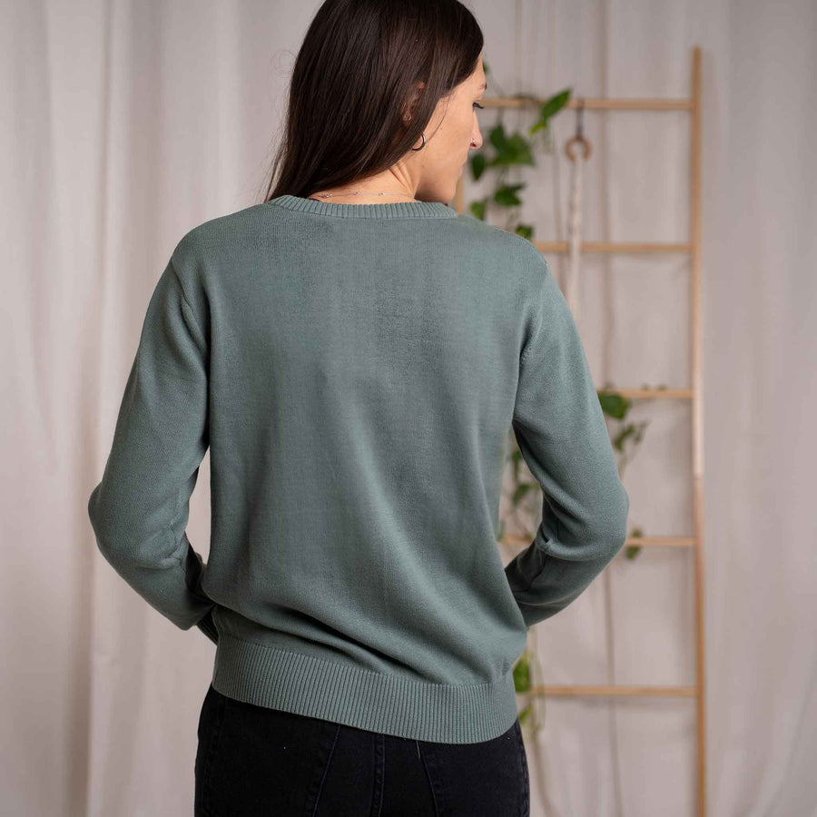 Vrenja - Klassischer Strickpullover aus Biobaumwolle, Grün