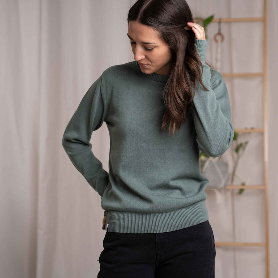 Vrenja - Klassischer Strickpullover aus Biobaumwolle, Grün