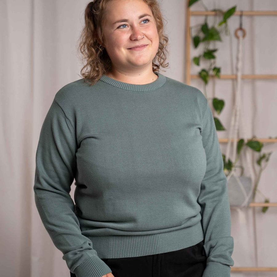 Vrenja - Klassischer Strickpullover aus Biobaumwolle, Grün